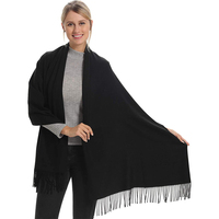 Moda kobiety szalik cienkie szale jednolity kolor kobiety szalik zimowe Hijabs frędzle długi kaszmirowy jak Pashmina Hijabs szaliki okłady 2